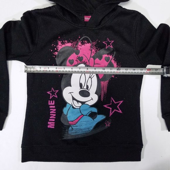 Disney Minnie Mouse Black & Sparkling Pink Hoodie - Picture 8 of 9
